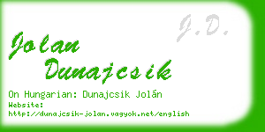 jolan dunajcsik business card